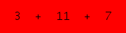 enter the sum of these 3 numbers